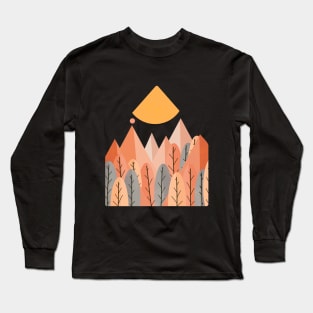 The grey and orange forest peaks Long Sleeve T-Shirt